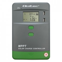 Solarny regulator ładowania MPPT z czujnikiem temperatury 30A |  12V/24V | LCD | 2xUSB | Bluetooth | APP | GEL | LiFePO4 