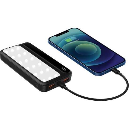 Powerbank P10 LCDPD 10 000mAh LAMP z funkcją mocnego źródła światła, moc wyjściowa 22,5W Port Delivery (PD20W)