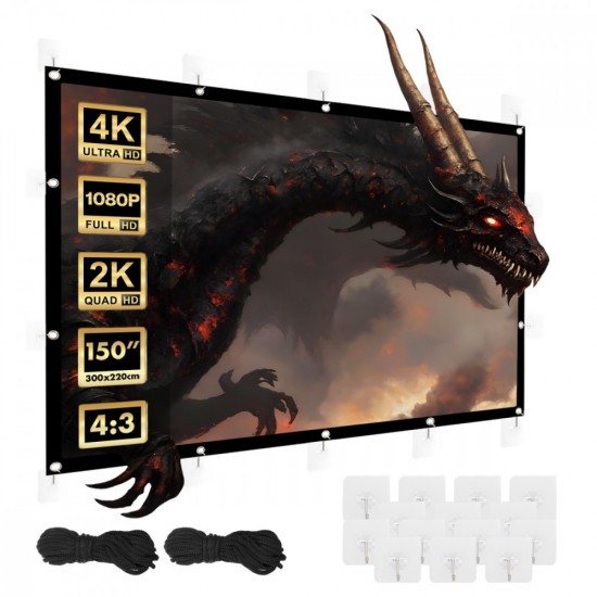 Ekran projekcyjny 150 cali 300x220cm, MC-168 