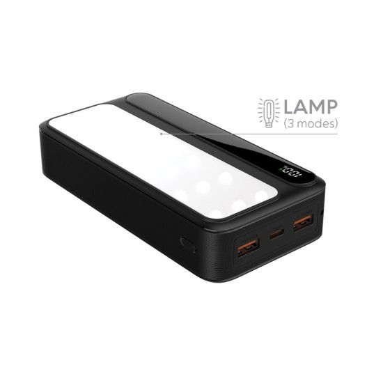 Powerbank P20 LCDPD LAMP 20 000mAh, zintegrowana lampa LED z funkcją latarki