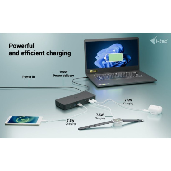 Stacja dokująca USB-C Intelligent Triple Display Docking Station Power Delivery 100W 