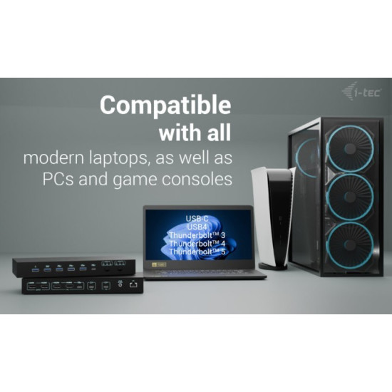 Stacja dokująca USB-C KVM Dock PRO Three Hosts Dual Video 2x Power Delivery max 92W 