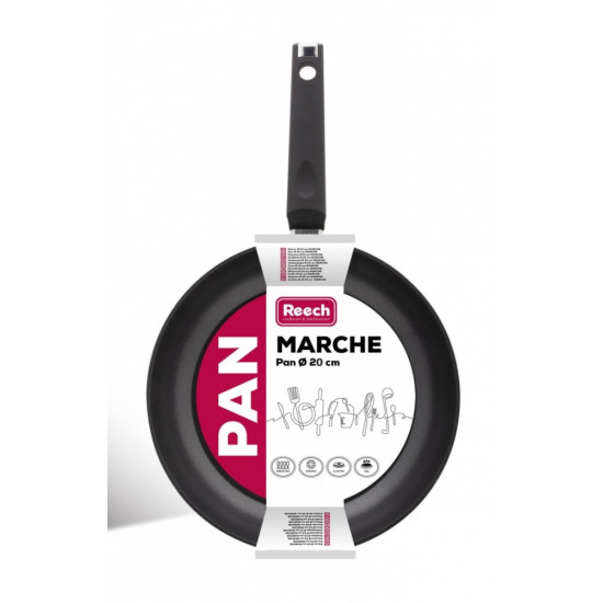 Patelnia aluminiowa z powłoką non-stick LP1001 MARCHE 20cm czarna