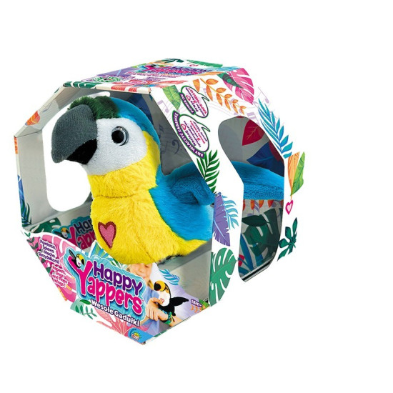 Maskotka interaktywna Happy Yappers Wesołe gadułki - Papuga niebieska 