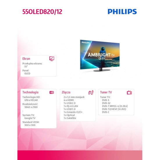 Telewizor 55 cali OLED 55OLED820/12 