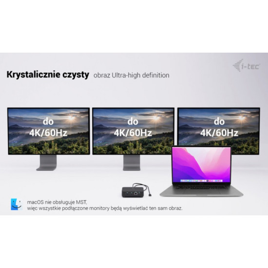 Stacja dokująca USB-C DP Dual HDMI Power Delivery 100W 