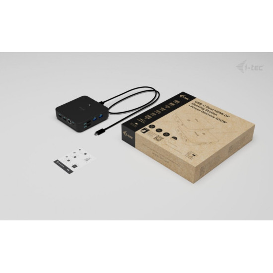 Stacja dokująca USB-C DP Dual HDMI Power Delivery 100W + Uniwersalna Ładowarka 100W 