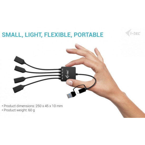 HUB USB-C/USB-A Cable 4 port (2x USB-C 2x USB-A) 