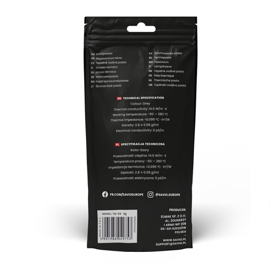 Pasta termoprzewodząca Glacier 14,5 W/mK, 4g TG-04