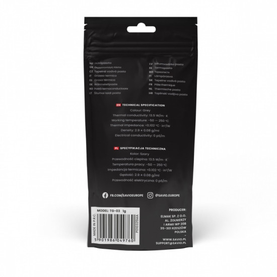 Pasta termoprzewodząca Glacier 13,5 W/mK, 1g TG-03