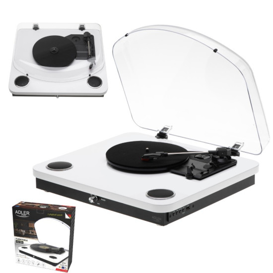 Gramofon AD1914 Biały USB Bluetooth