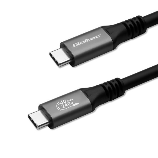 Kabel USB4 Ultra-Fast | USB-C PD 240W | Thunderbolt 3/4 | 4K |   40Gb/s | 1m | Czarny 