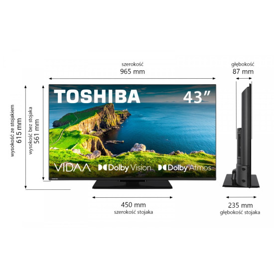 Telewizor LED 43 cale 43UV3F63DG 