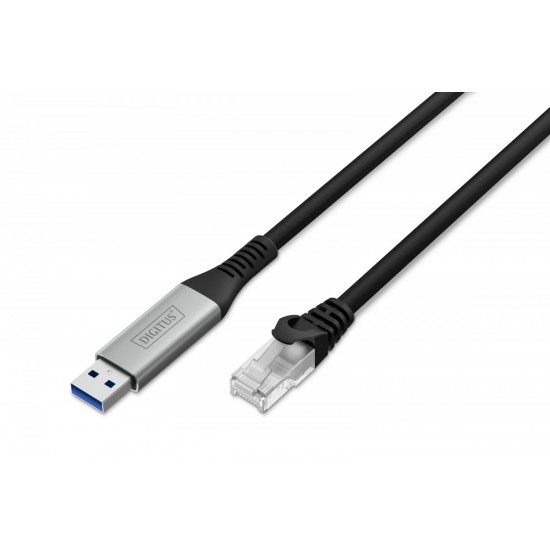 Kabel adapter USB-A - RJ45 Kat. 6A S/FTP, 1 Gbit/s, USB 3.2 Gen1, LSZH, 2m