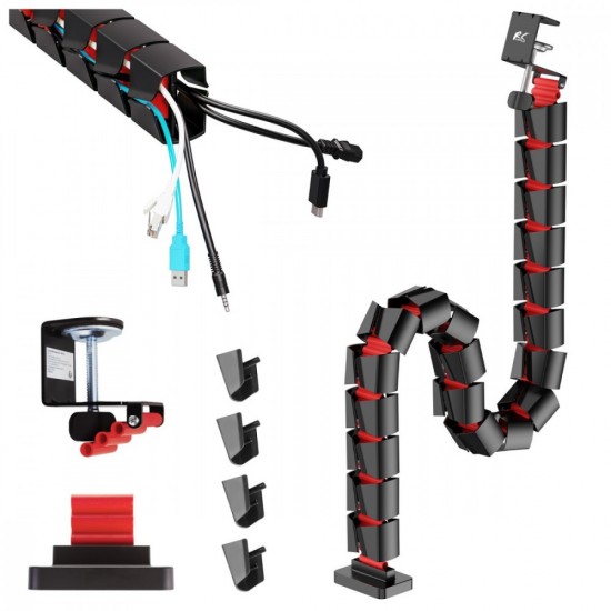 Organizer kabli, 1345mm czarno czerwony RS125