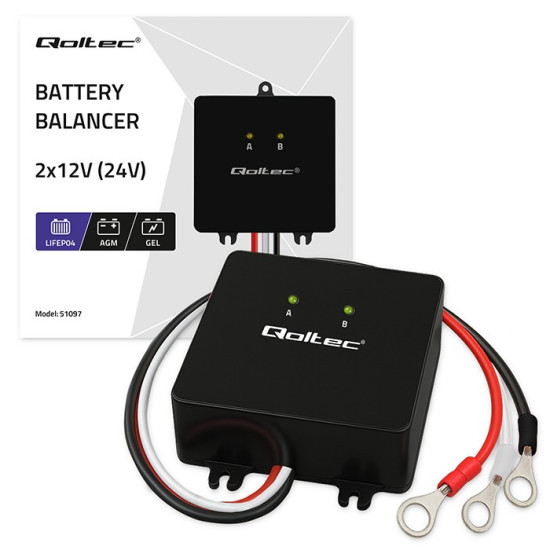 Balanser napięcia 24V do akumulatorów 2x12V | 5A | LiFePO4 AGM   GEL 