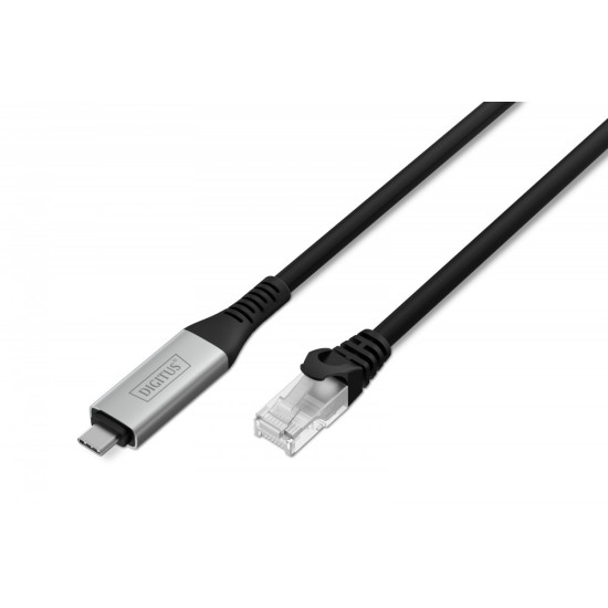 Kabel adapter USB-C - RJ45 Kat. 6A S/FTP, 1 Gbit/s, USB 3.2 Gen1, LSZH, 5m