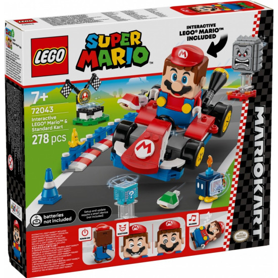 Klocki Super Mario 72043 Mario Kart - Interaktywna figurka LEGO Mario i Standard Kart 