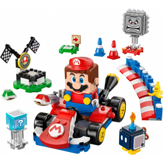 Klocki Super Mario 72043 Mario Kart - Interaktywna figurka LEGO Mario i Standard Kart 