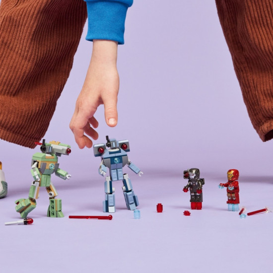 Klocki Super Heroes 76320 Iron Man i War Machine kontra drony Hammera 