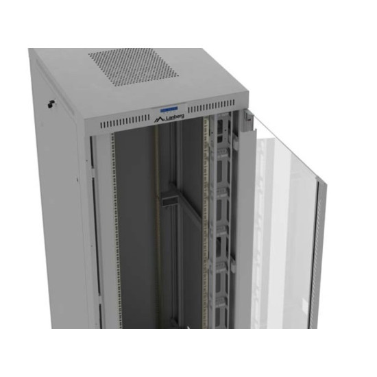 Szafa instalacyjna rack stojąca 47U 800x1000 szara  drzwi        przeszkolne  LCD ( flat pack) V2 