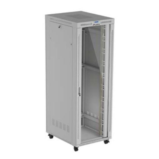 Szafa instalacyjna rack stojąca 47U 800x1000 szara  drzwi        przeszkolne  LCD ( flat pack) V2 