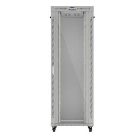 Szafa instalacyjna rack stojąca 47U 800x1000 szara  drzwi        przeszkolne  LCD ( flat pack) V2 