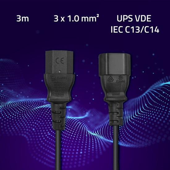 Kabel zasilający do UPS | C13/C14 | 3m