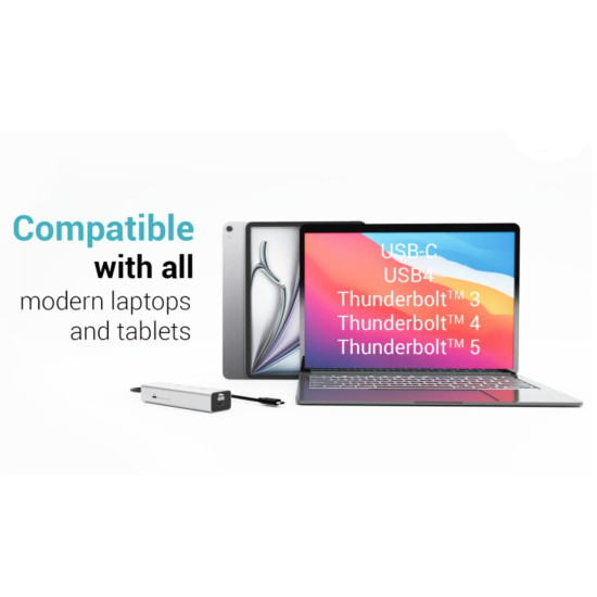 HUB USB-C Charging Metal 5 port with USB-C video 8K + Power Delivery 85W 