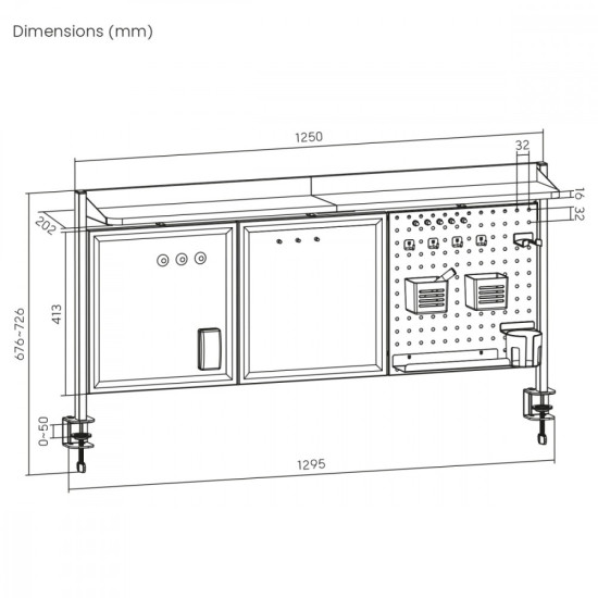 Przegroda biurkowa, ER-300W 