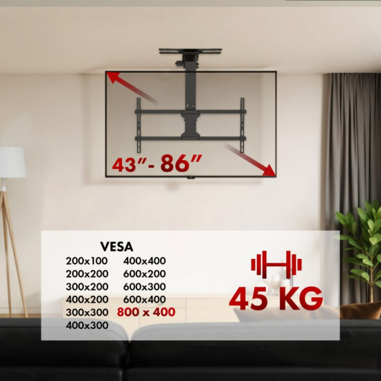 Uchwyt elektryczny sufitowy MC-109 T 