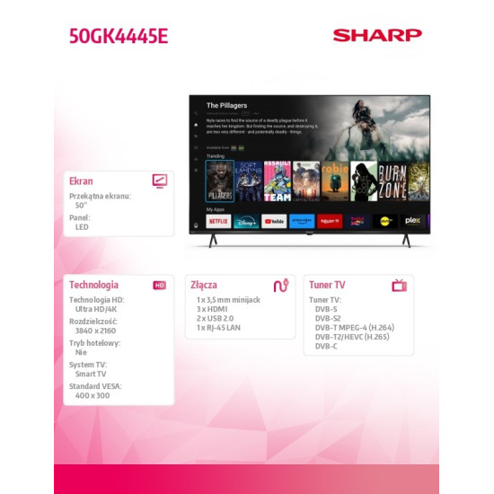 Telewizor LED 50 cali 50GK4445E