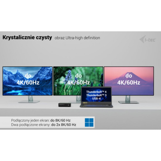 Stacja dokującaThunderbolt5 Quattro Display Docking Station 5x USB 2.5 GLan Power Delivery 140W 