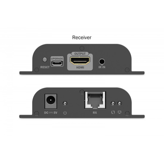 Przedłużacz (extender) po skrętce kat.6 HDMI 4K/60Hz przez IP 1G lub do 120m/200m, max. 253 odbiorniki, sterowanie IR - zestaw (odbiornik/nadajnik)