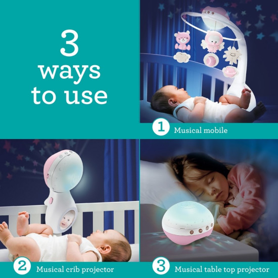 Infantino Muzyczna karuzelka 3w1 pudrowy róż 