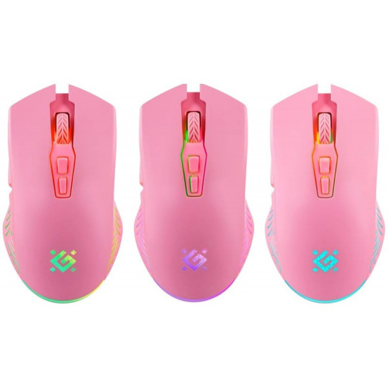 Mysz gamingowa bezprzewodowa PANDORA RF 3200DPI 7P różowa