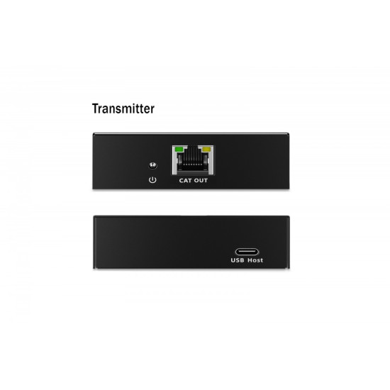 Przedłużacz (extender) po skrętce kat.6A  USB 3.1 Gen1 do 100m, 3x USB-A, 1x USB-C do 5 Gbps, 1x RJ45 (Gigabit Ethernet) - zestaw (odbiornik/nadajnik)