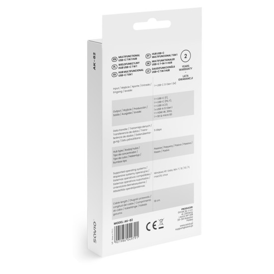 HUB USB-C 7w1 AK-82 