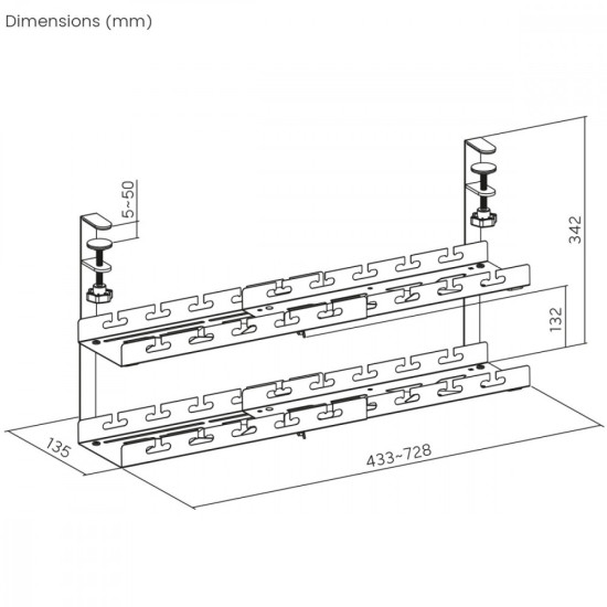Organizer podbiurkowy na kable MC-102 B 