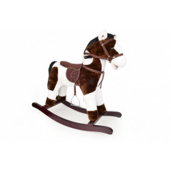 Koń na biegunach brązowo-biały