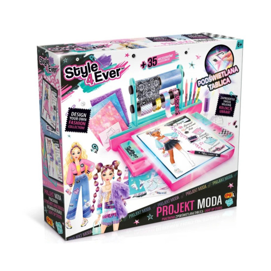 Zestaw kreatywny Projekt Moda z podświetlaną tablicą
