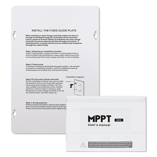 Solarny regulator ładowania MPPT z czujnikiem temperatury 10A |  12V/24V | LCD | 2xUSB | Bluetooth | APP | GEL | LiFePO4 