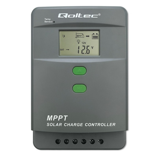 Solarny regulator ładowania MPPT z czujnikiem temperatury 60A |  12V/24V | LCD | Bluetooth | APP | GEL | LiFePO4 
