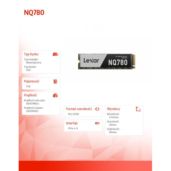 Dysk SSD NQ780 1TB Gen4 NVMe 2280 6000/2500