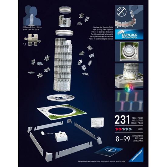 Puzzle 3D Krzywa Wieża w Pizie 