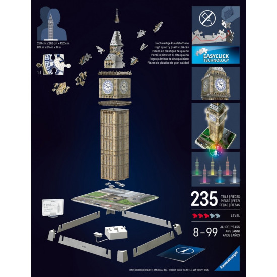 Puzzle 3D Big Ben Londyn 