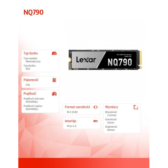 Dysk SSD NQ790 1TB NVMe 4x4 2280 7000/6000MB/s 