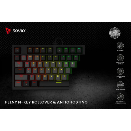 Klawiatura mechaniczna STYX Outemu Red, Hot Swap, RGB