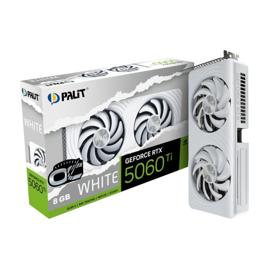 Karta graficzna GeForce RTX 5060 TI WHITE OC 8GB GDDR7 128bit 3DP/HDMI