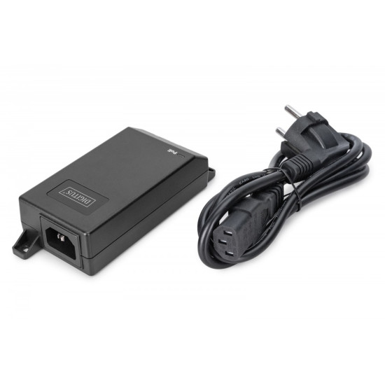 Zasilacz/Adapter PoE+ 802.3at aktywny max. 55V 30W 10/100/1000Mbps, transmisja do 100m